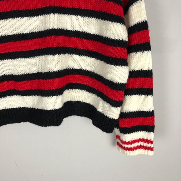 BP. Button Sweater Ivory Caitlyn Stripe Red Sz Small - Picture 9 of 9